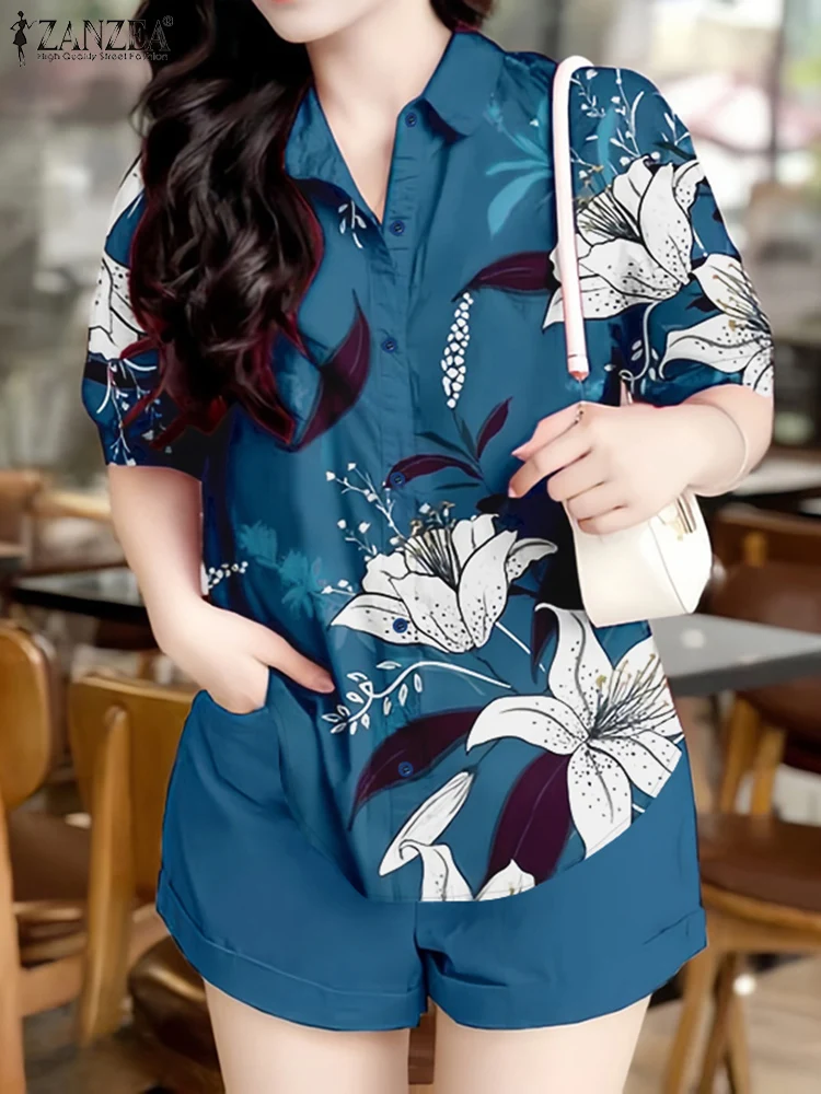 ZANZEA 2025 Summer Woman Beach Short Sets Casual Floral Print Short Sleeve Shirts Elastic Waist Shorts Vacation 2 Pieces Outfits
ZANZEA 2025 Summer Woman Beach Short Sets Casual Floral Print Short Sleeve Shirts Elastic Waist Shorts Vacation 2 Pieces Outfits