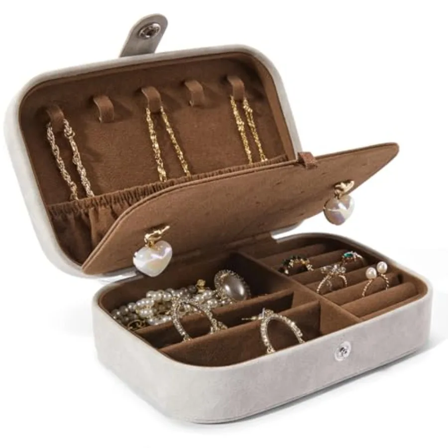 Travel Jewelry Box, PU Leather Small Gift Portable Case, 2 Layers Organizer Display Storage Boxes for Rings, Earrings, Necklace
Travel Jewelry Box, PU Leather Small Gift Portable Case, 2 Layers Organizer Display Storage Boxes for Rings, Earrings, Necklace