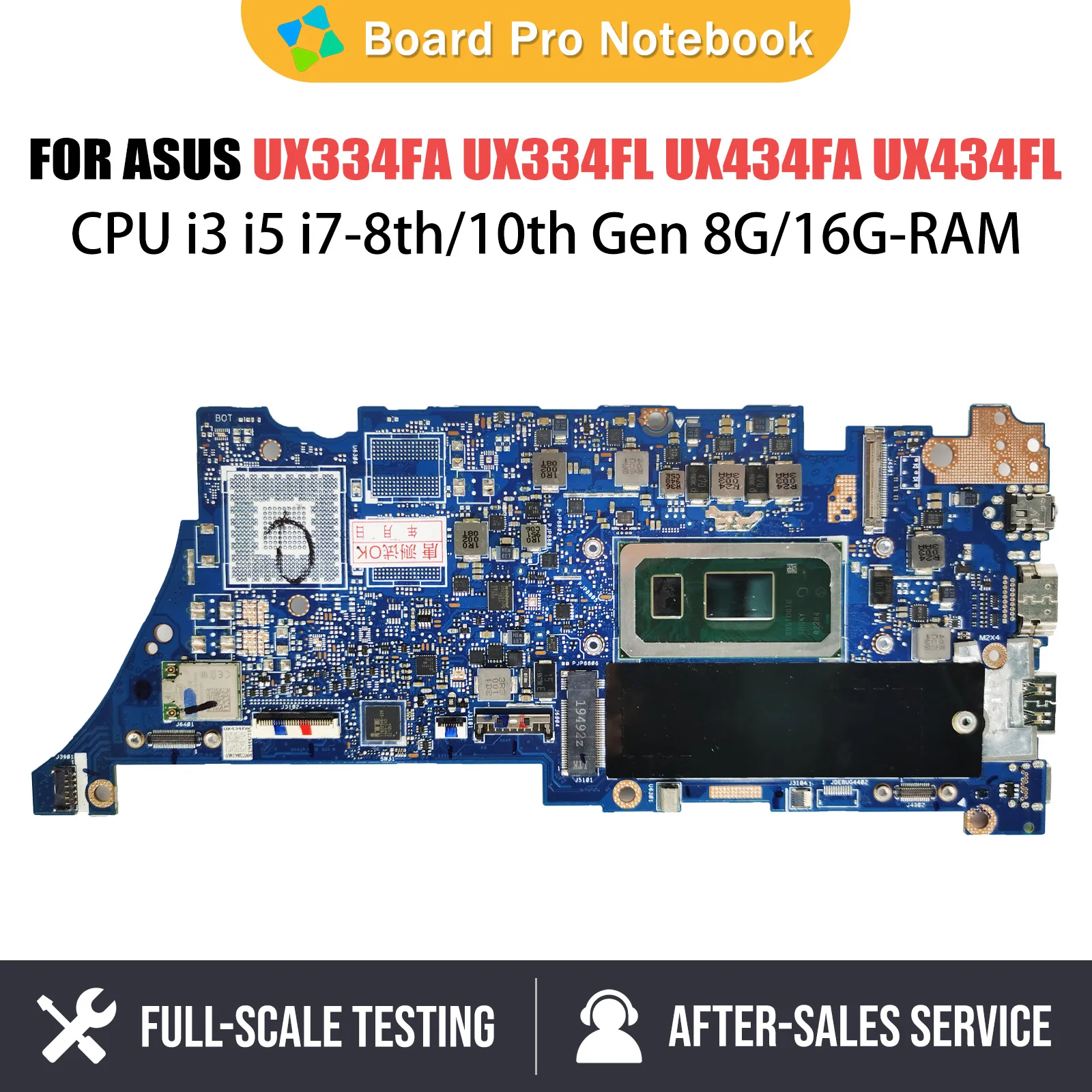 Notebook Mainboard For ASUS UX334FL UX434FL UX334FA UX334FLC UX434FLC Laptop Motherboard I5-I7-8th 10th Gen 8G 16G RAM
Notebook Mainboard For ASUS UX334FL UX434FL UX334FA UX334FLC UX434FLC Laptop Motherboard I5-I7-8th 10th Gen 8G 16G RAM