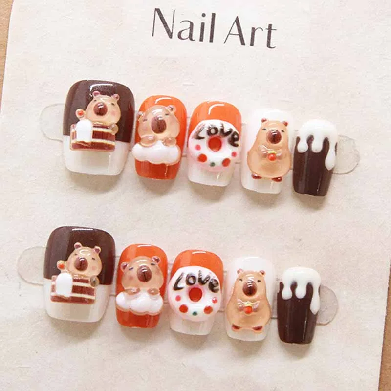 10 Pcs Girls Lovely Handmade Press on Nails Cartoon 3D Bear Full Cover Detachable Nail Piece Cute Cat Eye Fake Nails Nail Art
10 Pcs Girls Lovely Handmade Press on Nails Cartoon 3D Bear Full Cover Detachable Nail Piece Cute Cat Eye Fake Nails Nail Art