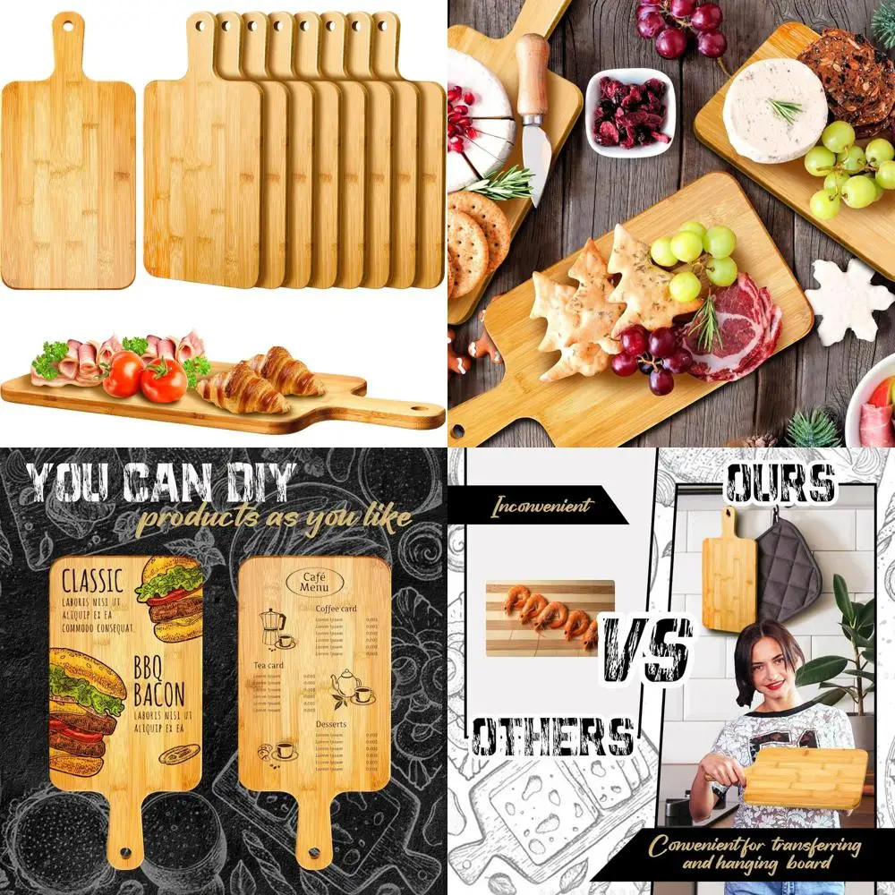 Набор из 10 бамбуковых разделочных досок, 15,7x7,8 дюймов, идеально подходят для подготовки продуктов на кухне, подачи пиццы, хлеба, сыра и многого другого
Набор из 10 бамбуковых разделочных досок, 15,7x7,8 дюймов, идеально подходят для подготовки продуктов на кухне, подачи пиццы, хлеба, сыра и многого другого