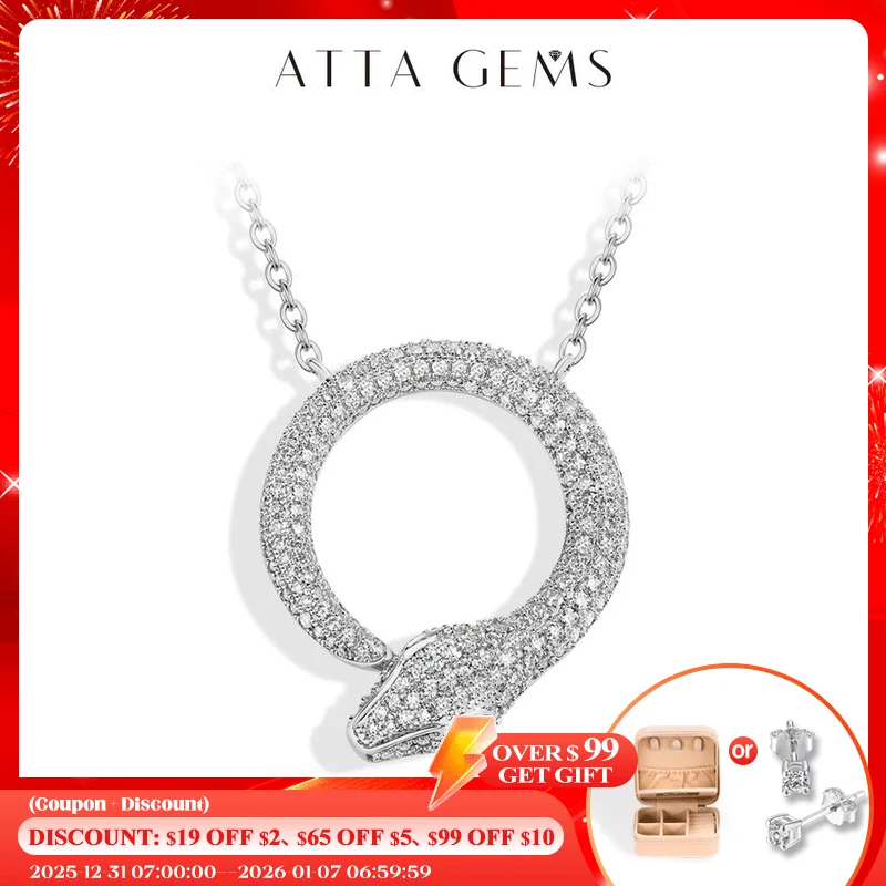 ATTAGEMS Moissanite Necklace Original Snake Pendant 925 Sterling Silver 18KGold Plated for Women Man Birthday Gift Party Jewelry
ATTAGEMS Moissanite Necklace Original Snake Pendant 925 Sterling Silver 18KGold Plated for Women Man Birthday Gift Party Jewelry