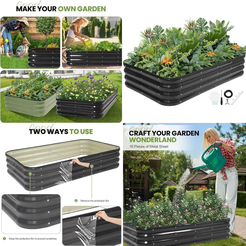 4-in-1 Adjustable Raised Garden Bed Kit | Galvanized Planters for Vegetables & Flowers | 12 Tall, Multiple Sizes (5x3x1ft, 4x4x1
4-in-1 Adjustable Raised Garden Bed Kit | Galvanized Planters for Vegetables & Flowers | 12 Tall, Multiple Sizes (5x3x1ft, 4x4x1