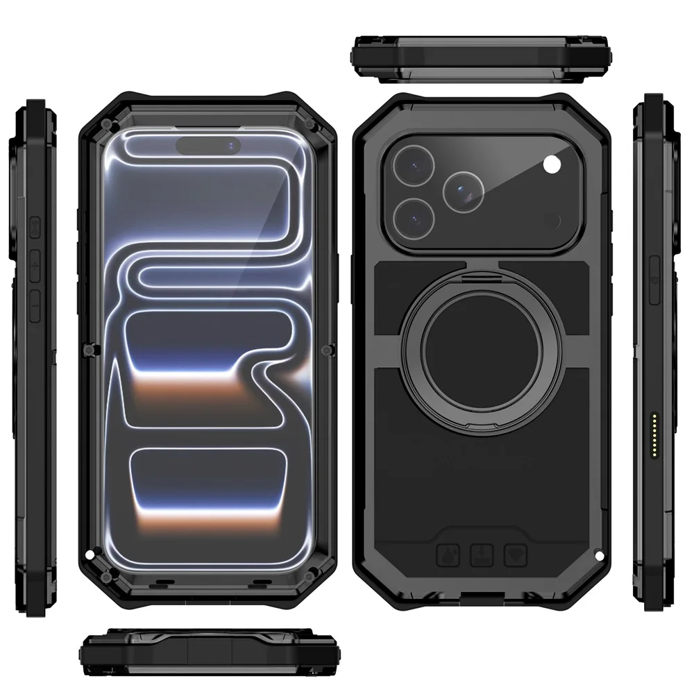 Metal Armor Heavy Duty Cover 360°Rotated Ring Holder For iPhone 17 Pro Max Case with Built-in Screen Protector Shockproof Coque
Metal Armor Heavy Duty Cover 360°Rotated Ring Holder For iPhone 17 Pro Max Case with Built-in Screen Protector Shockproof Coque