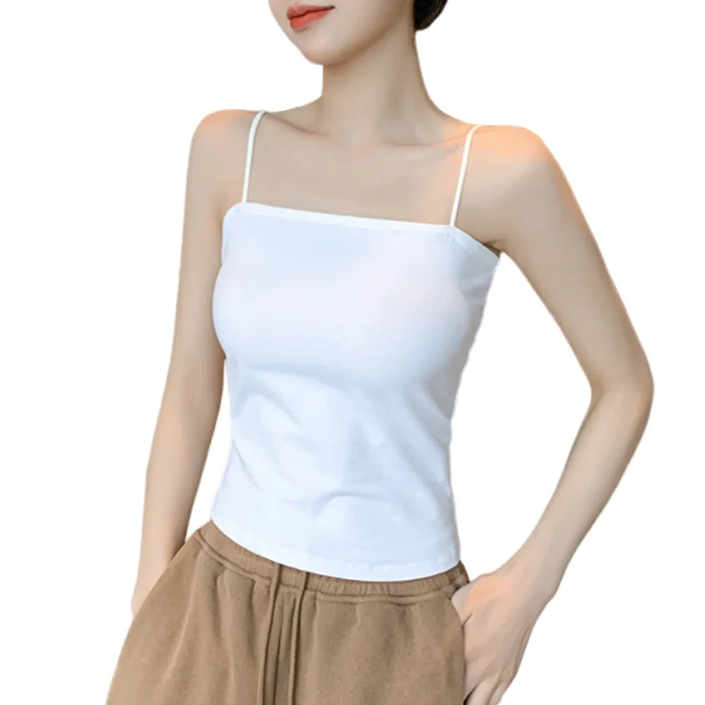 Casual with Bra Pads Summer Tank Tops Sleeveless Underwear Fitted Tops Slim Loose Suspenders Vest for Women
Casual with Bra Pads Summer Tank Tops Sleeveless Underwear Fitted Tops Slim Loose Suspenders Vest for Women