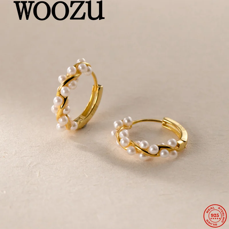 WOOZU Real 925 Sterling Silver Elegant Luxury Delicate Charm Pearl Twist Hoop Earrings for Women Wedding Banquet Fashion Jewelry
WOOZU Real 925 Sterling Silver Elegant Luxury Delicate Charm Pearl Twist Hoop Earrings for Women Wedding Banquet Fashion Jewelry
