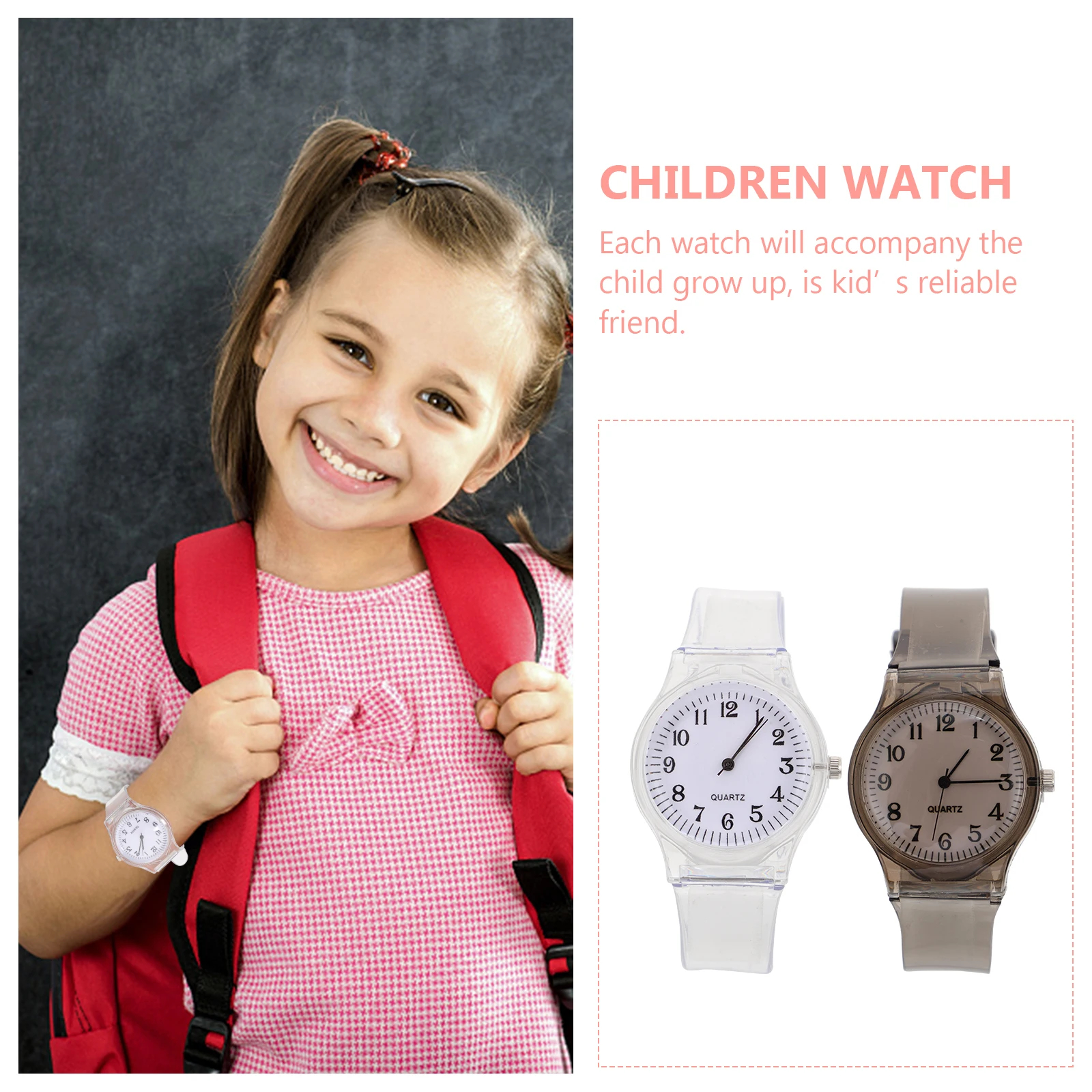 2 pcs Plastic Kids Watches For School Children Waterproof Fashion Learning Clock With Clear Dial Durable Children'S Gift
2 pcs Plastic Kids Watches For School Children Waterproof Fashion Learning Clock With Clear Dial Durable Children'S Gift