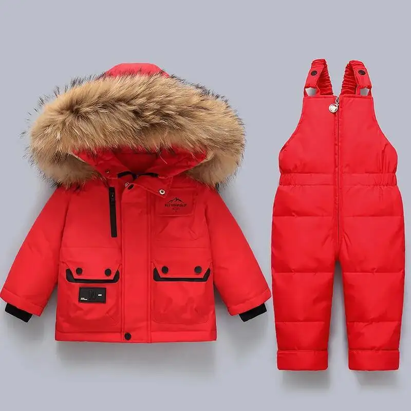 Children Clothing Sets 2pcs autumn Winter Warm Down Jackets Boys Jumpsuit parka real fur Baby toddler Girl Clothes Kids Snowsuit
Children Clothing Sets 2pcs autumn Winter Warm Down Jackets Boys Jumpsuit parka real fur Baby toddler Girl Clothes Kids Snowsuit