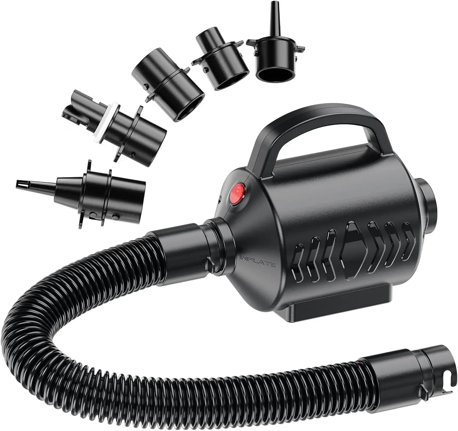 High-Power Electric Air Pump for Inflatable Pools and Mattresses, Quick-Fill with 4 Nozzles, AC 110-120V Portable
High-Power Electric Air Pump for Inflatable Pools and Mattresses, Quick-Fill with 4 Nozzles, AC 110-120V Portable