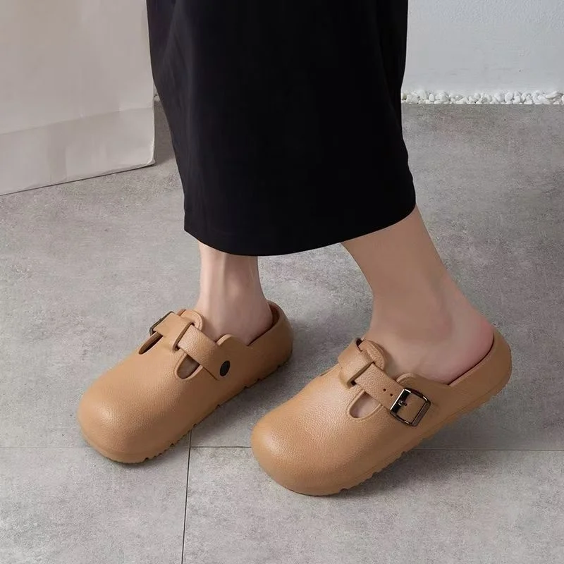 Women's Thick Bottom Slip-On Sandals Outdoor Wear Soft Sole Anti-Slip Casual Mules round Toe Flat Heel Pure Color PVC
Women's Thick Bottom Slip-On Sandals Outdoor Wear Soft Sole Anti-Slip Casual Mules round Toe Flat Heel Pure Color PVC