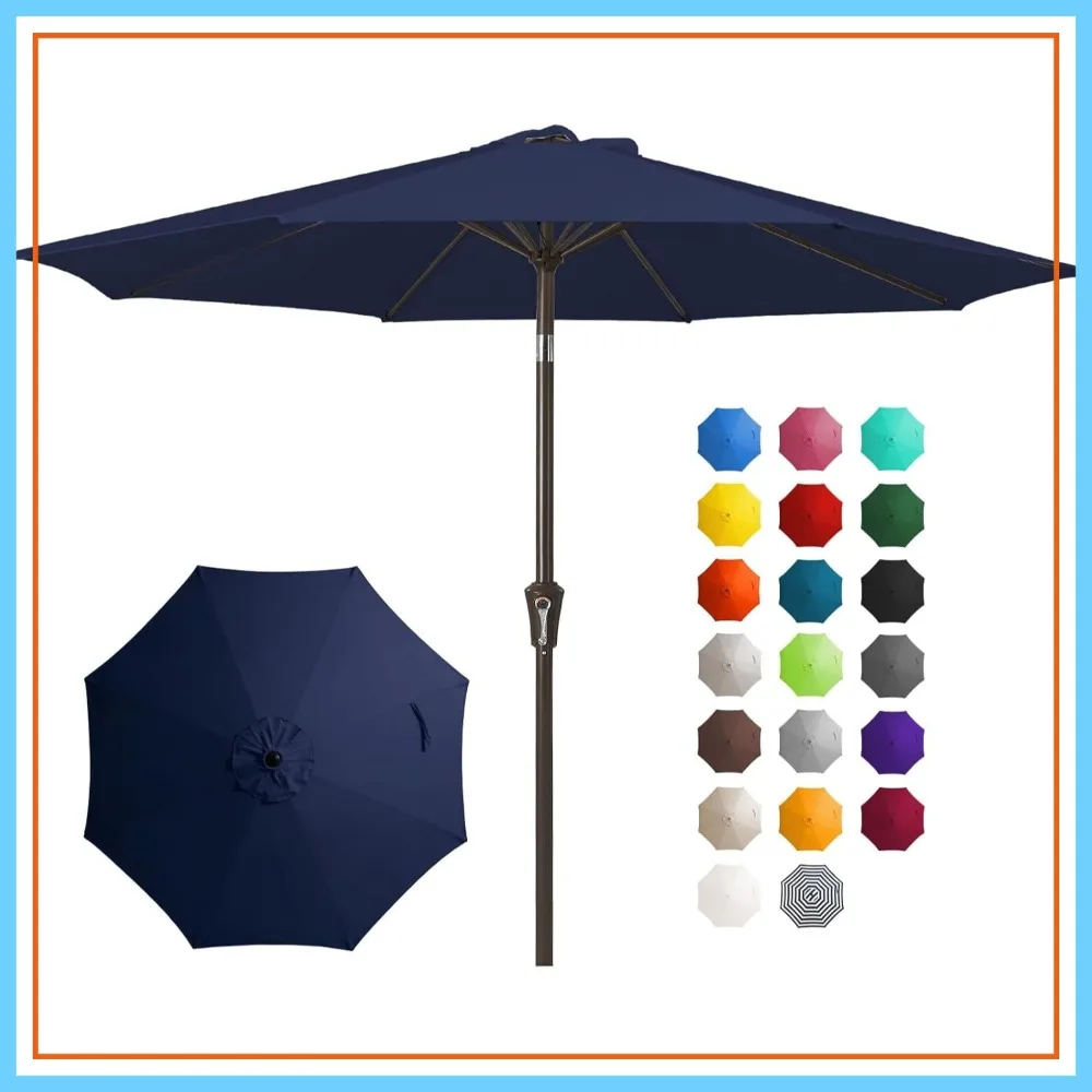 10FT Outdoor Patio Umbrella with Push Button Tilt and Crank, Market Umbrella 8 Sturdy Ribs UV Protection Waterproof for Pool, Garden (Navy)
10FT Outdoor Patio Umbrella with Push Button Tilt and Crank, Market Umbrella 8 Sturdy Ribs UV Protection Waterproof for Pool, Garden (Navy)