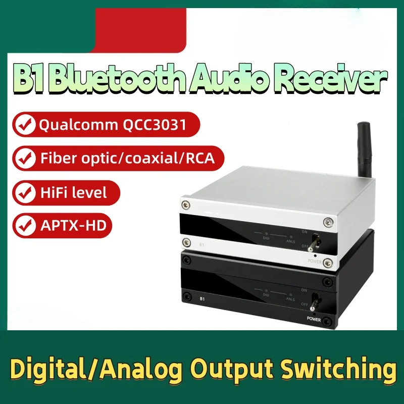Bluetooth-приемник B1 5.0 HIFI QCC3031 APTX-HD с коаксиальным, оптическим и RCA-выходами, цифро-аналоговый преобразователь, высококачественный HIFI-ресивер
Bluetooth-приемник B1 5.0 HIFI QCC3031 APTX-HD с коаксиальным, оптическим и RCA-выходами, цифро-аналоговый преобразователь, высококачественный HIFI-ресивер