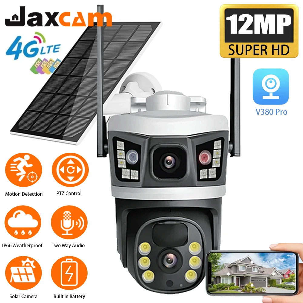 4G WiFi 20MP Dual Len Outdoor Waterproof PTZ Camera Solar Panel Two Way Audio Night Vision Cloud Storage V380 Pro P2P
4G WiFi 20MP Dual Len Outdoor Waterproof PTZ Camera Solar Panel Two Way Audio Night Vision Cloud Storage V380 Pro P2P