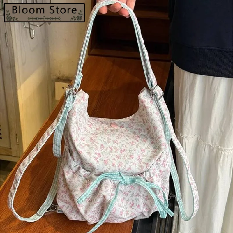 Fashion Fairy Flower Print Shoulder Handbags Chic Canvas Kawaii Bow Backpacks Preppy Y2k Aesthetic All Match Sweet Underarm Bag
Fashion Fairy Flower Print Shoulder Handbags Chic Canvas Kawaii Bow Backpacks Preppy Y2k Aesthetic All Match Sweet Underarm Bag