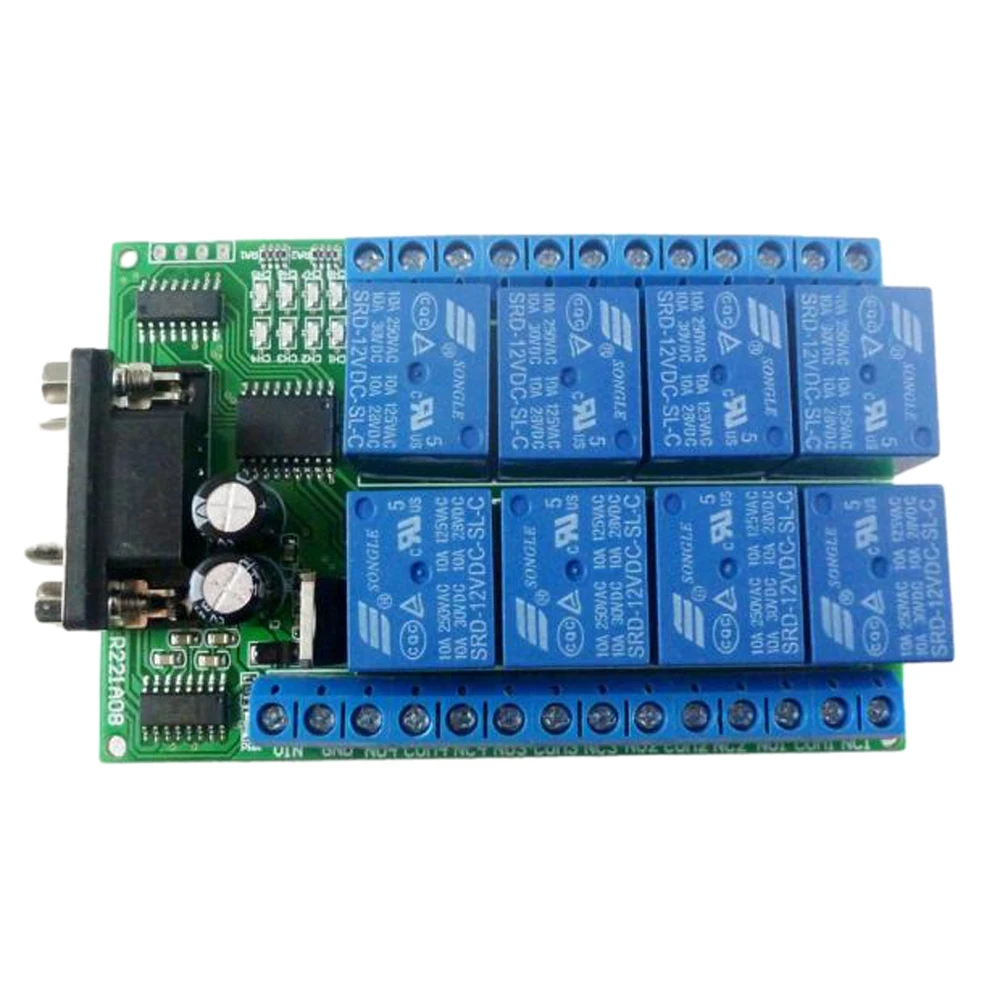 8-канальная релейная плата DC 12 В RS232 PC USB UART DB9, пульт дистанционного управления для PLC, умный дом, гаражная дверь, Автомобильная сигнализация, фермерский двигатель
8-канальная релейная плата DC 12 В RS232 PC USB UART DB9, пульт дистанционного управления для PLC, умный дом, гаражная дверь, Автомобильная сигнализация, фермерский двигатель