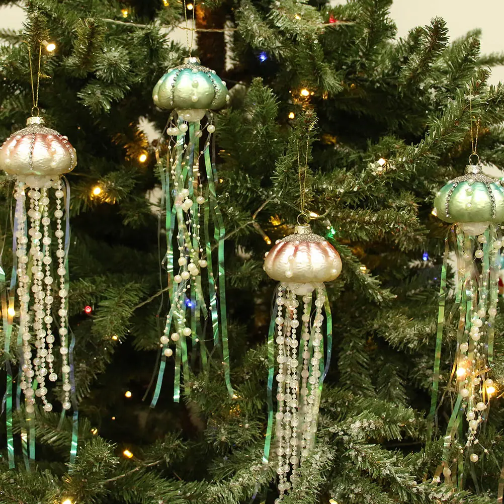 4pcs Glass Jellyfish Ornaments Coastal Xmas Tree Decorations Wall Hanging Jellyfish Beaded Christmas Ornaments Indoor Outdoor
4pcs Glass Jellyfish Ornaments Coastal Xmas Tree Decorations Wall Hanging Jellyfish Beaded Christmas Ornaments Indoor Outdoor
