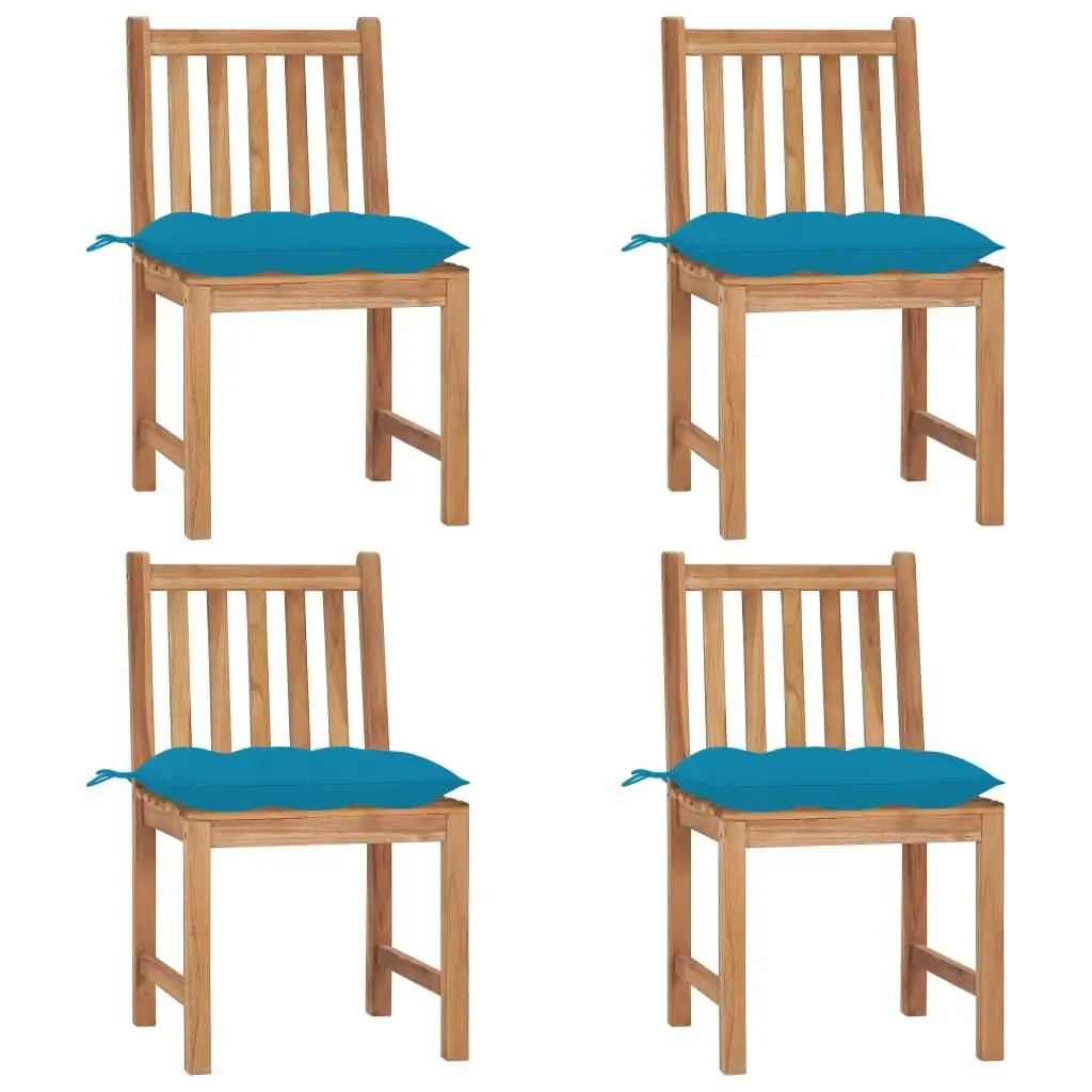 4-Piece Patio Chair Set with Light Blue Cushion and Teak Wood Durable Outdoor Furniture
4-Piece Patio Chair Set with Light Blue Cushion and Teak Wood Durable Outdoor Furniture