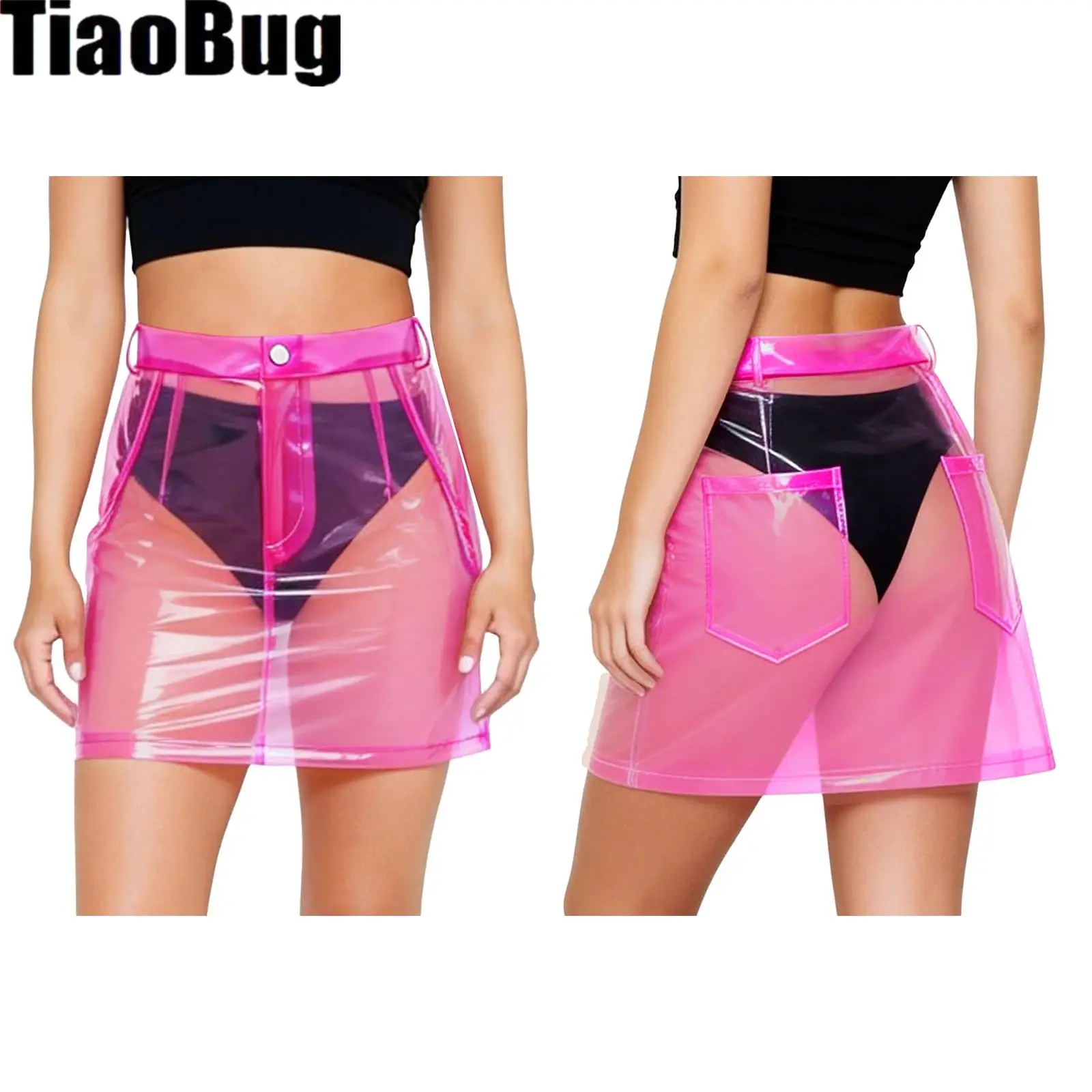 Women Bodycon Pencil Skirt Transparent Pvc Miniskirt High Waist Wit Pockets See Through Cover Up Skirt for Beachwear Clubwear
Women Bodycon Pencil Skirt Transparent Pvc Miniskirt High Waist Wit Pockets See Through Cover Up Skirt for Beachwear Clubwear