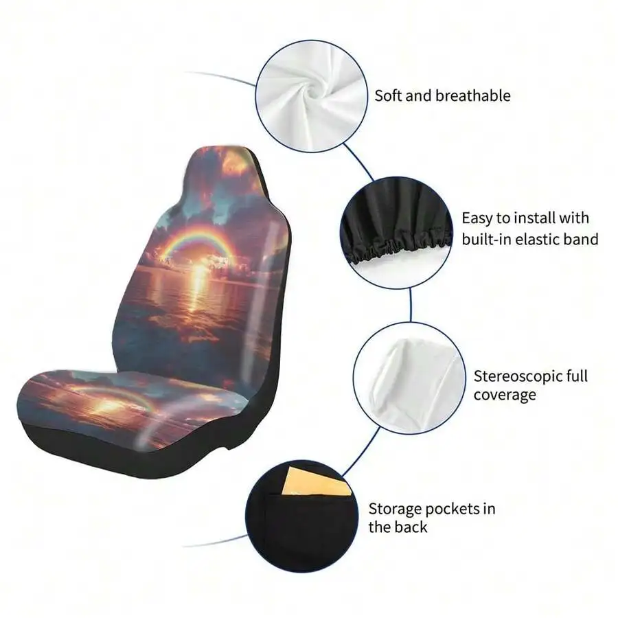 5-Piece Universal Car Seat Cover Set Polyester Breathable With Storage Pockets
5-Piece Universal Car Seat Cover Set Polyester Breathable With Storage Pockets