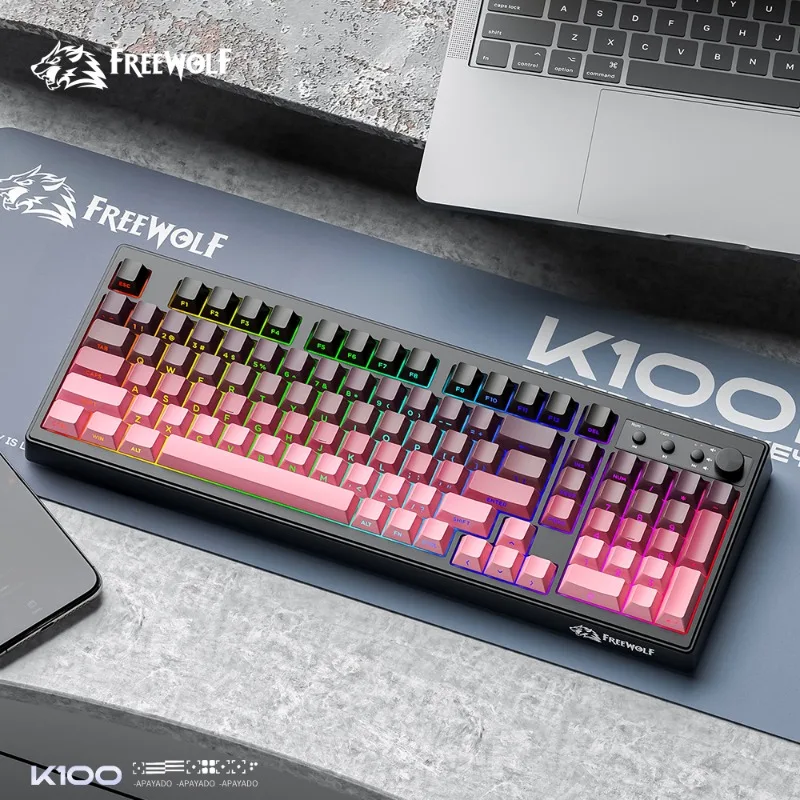 Беспроводная клавиатура FreeWolf K100, три режима, 4000 мАч, длительный срок службы батареи, RGB, индивидуальная мембранная клавиатура для бизнеса и офиса
Беспроводная клавиатура FreeWolf K100, три режима, 4000 мАч, длительный срок службы батареи, RGB, индивидуальная мембранная клавиатура для бизнеса и офиса