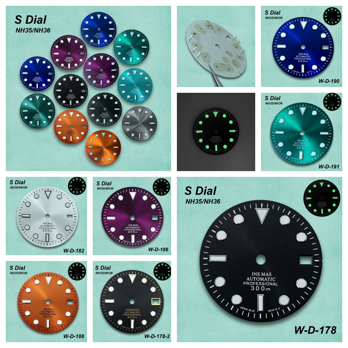 28.5mm S Logo SUB Sunburst Dial Fit NH35/NH36 Japanese Movement Green Luminous High-Quality Watch Modification Accessories
28.5mm S Logo SUB Sunburst Dial Fit NH35/NH36 Japanese Movement Green Luminous High-Quality Watch Modification Accessories