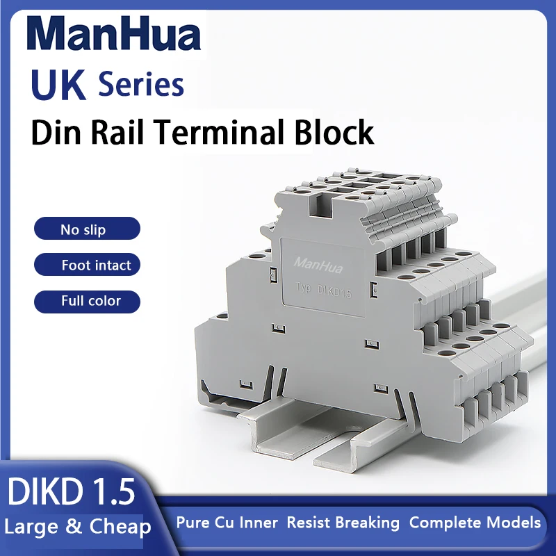 ManHua Terminal Block DIKD-1.5 10Pcs Din Rail Three Layer 3 Level Sensor Actuator Triple Wire Connector DIKD1.5 Wire Conductor
ManHua Terminal Block DIKD-1.5 10Pcs Din Rail Three Layer 3 Level Sensor Actuator Triple Wire Connector DIKD1.5 Wire Conductor
