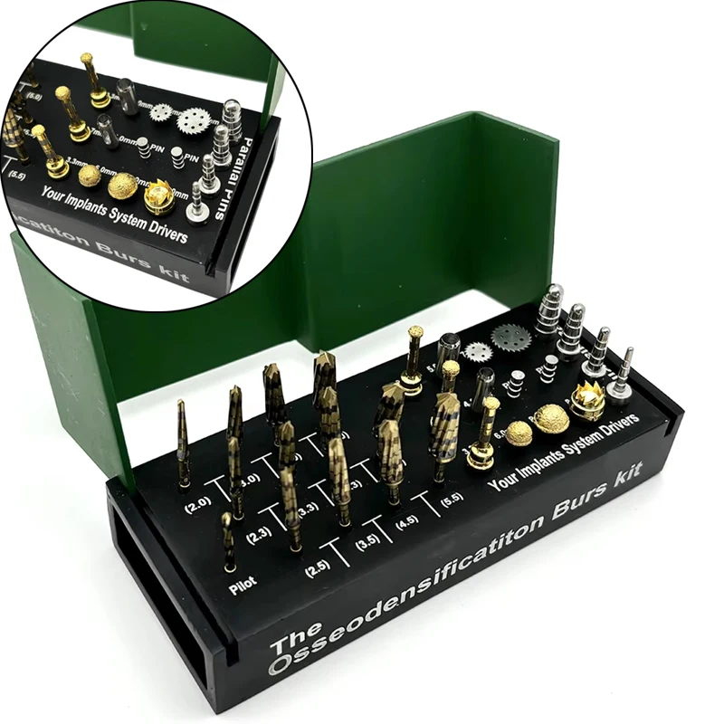 29Pcs Dental Osseodensification Burs Kit Implant Drill System for Ridge Expansion Bone Condensing & Alveolotomy Surgery Tools
29Pcs Dental Osseodensification Burs Kit Implant Drill System for Ridge Expansion Bone Condensing & Alveolotomy Surgery Tools