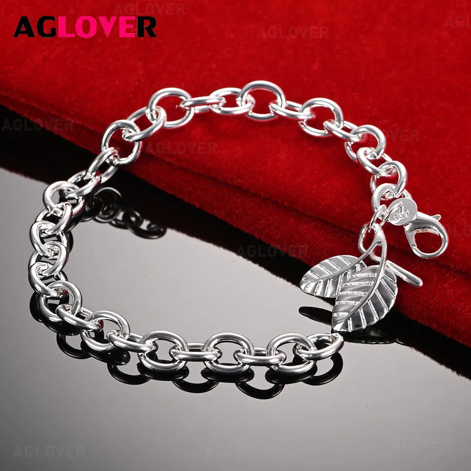 AGLOVER 925 Sterling Silver Double Autumn Leaves Chain Bracelet Woman Charm Fashion Wedding Party Gift Jewelry
AGLOVER 925 Sterling Silver Double Autumn Leaves Chain Bracelet Woman Charm Fashion Wedding Party Gift Jewelry