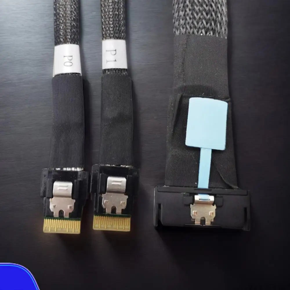 MCIO 8i Slimline SAS To 2 Ports SFF-8654 4i Cable PCIE5.0 Server Adapter Cable Male To Male Server High-Speed Adapter Cable
MCIO 8i Slimline SAS To 2 Ports SFF-8654 4i Cable PCIE5.0 Server Adapter Cable Male To Male Server High-Speed Adapter Cable