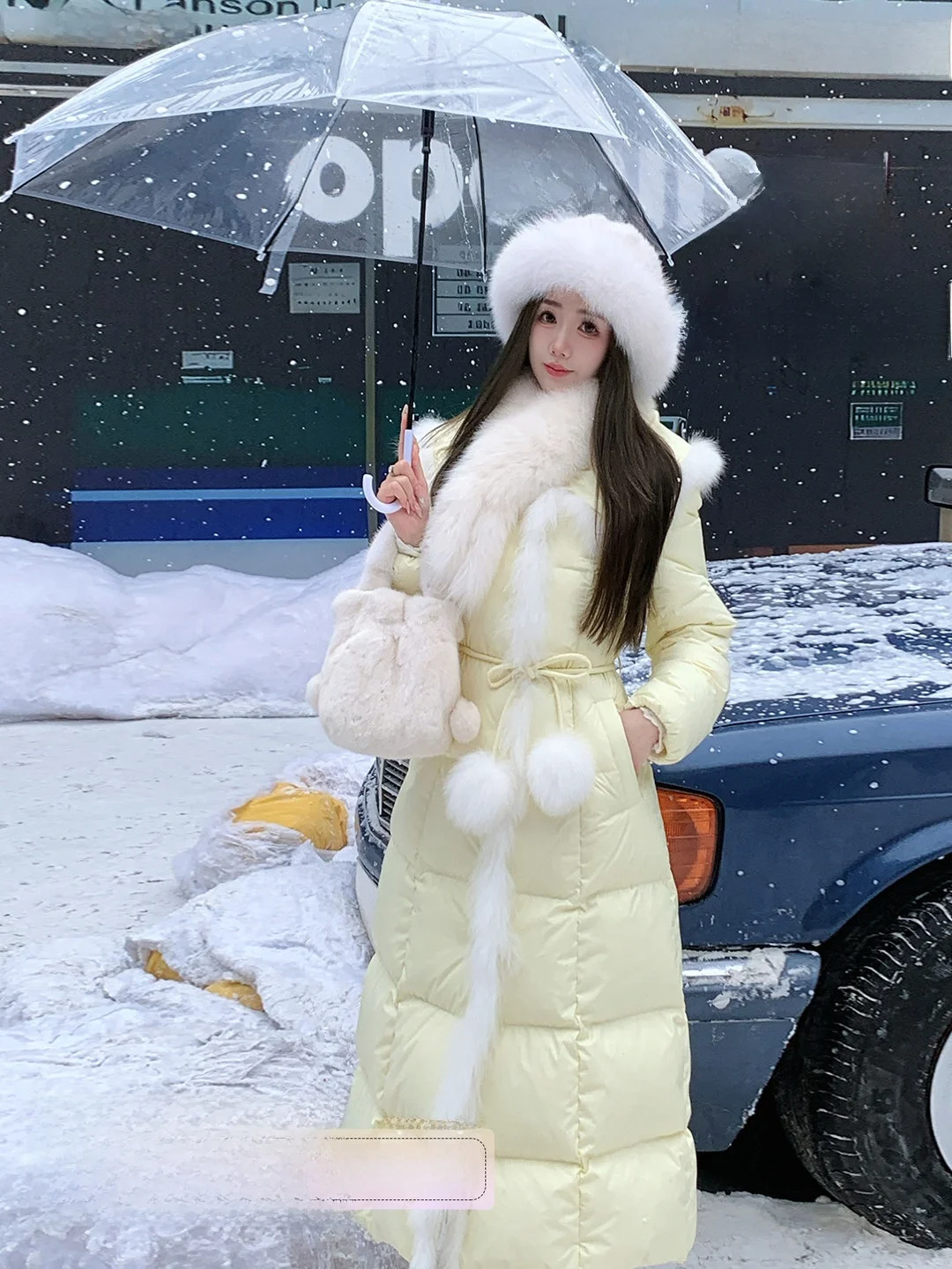 Sweet Style Duck down Jacket with Large Fur Collar Mid-Length White Duck Feather Outerwear Ice Ice Comes Yang Flower Blooming
Sweet Style Duck down Jacket with Large Fur Collar Mid-Length White Duck Feather Outerwear Ice Ice Comes Yang Flower Blooming
