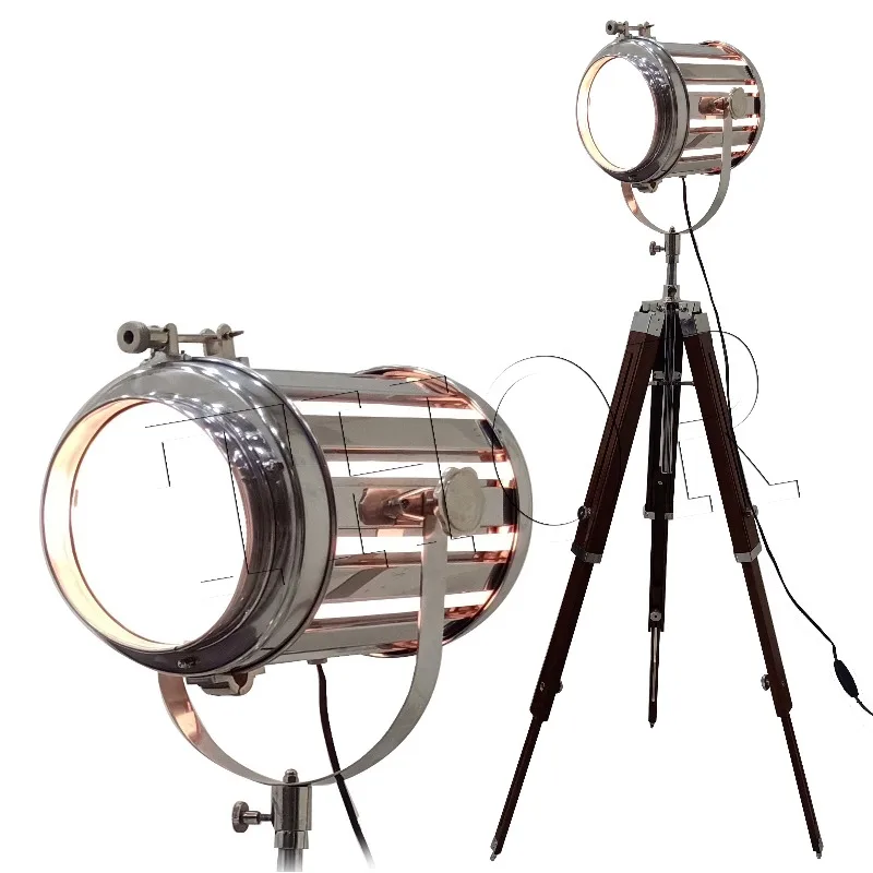 Vintage Nautical Wooden Tripod Stand Floor Lamp with Chrome Polish Living Room Corner Bedroom Decorative Searchlight Spotlight 
Vintage Nautical Wooden Tripod Stand Floor Lamp with Chrome Polish Living Room Corner Bedroom Decorative Searchlight Spotlight