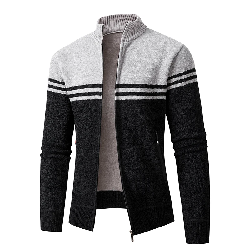 Men's New Winter Sweater Thick Fleece Warm Sweater Casual Stand Collar Zipper Cardigan Fashion Striped Coat
Men's New Winter Sweater Thick Fleece Warm Sweater Casual Stand Collar Zipper Cardigan Fashion Striped Coat
