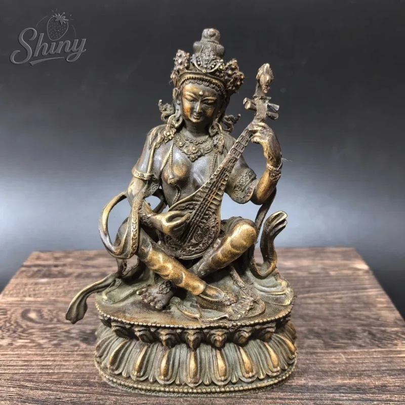 Vintage Copper Alloy Saraswati Statue Hindu Goddess of Wisdom Music Art Antique Finish Altar Decor Home Decoration Accessories
Vintage Copper Alloy Saraswati Statue Hindu Goddess of Wisdom Music Art Antique Finish Altar Decor Home Decoration Accessories