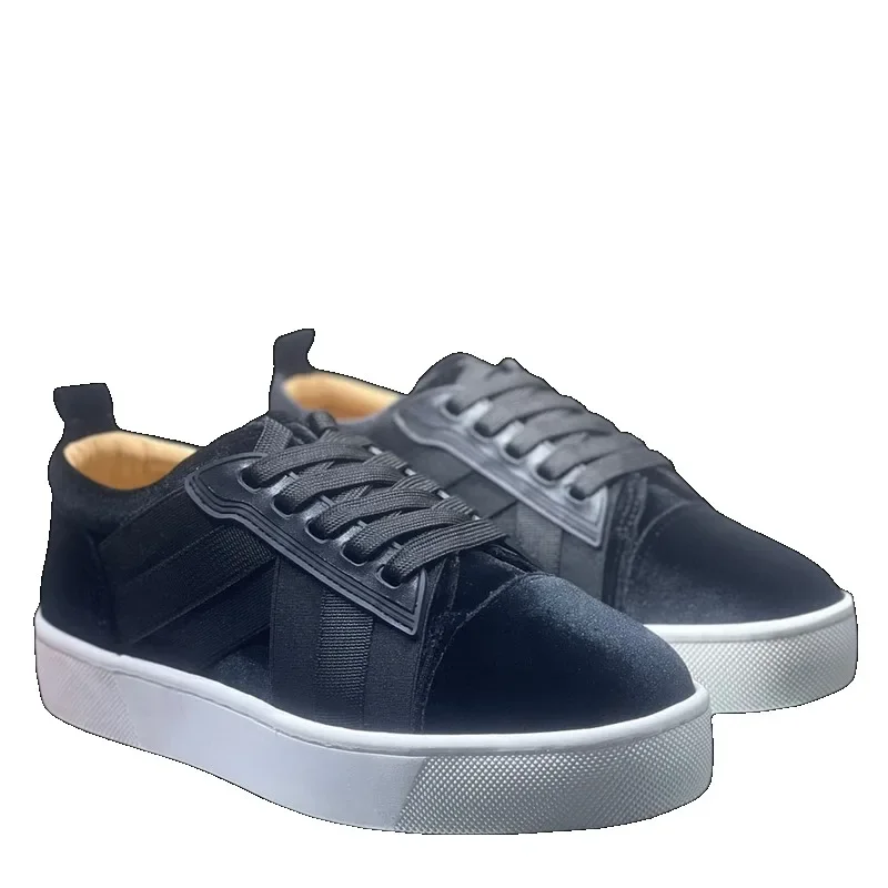 Luxury Low Top Thick Red Bottom Shoes For Men Trainers Driving Spiked Elastic Black Velvet Genuine Leather Rivets Flats Sneaker
Luxury Low Top Thick Red Bottom Shoes For Men Trainers Driving Spiked Elastic Black Velvet Genuine Leather Rivets Flats Sneaker