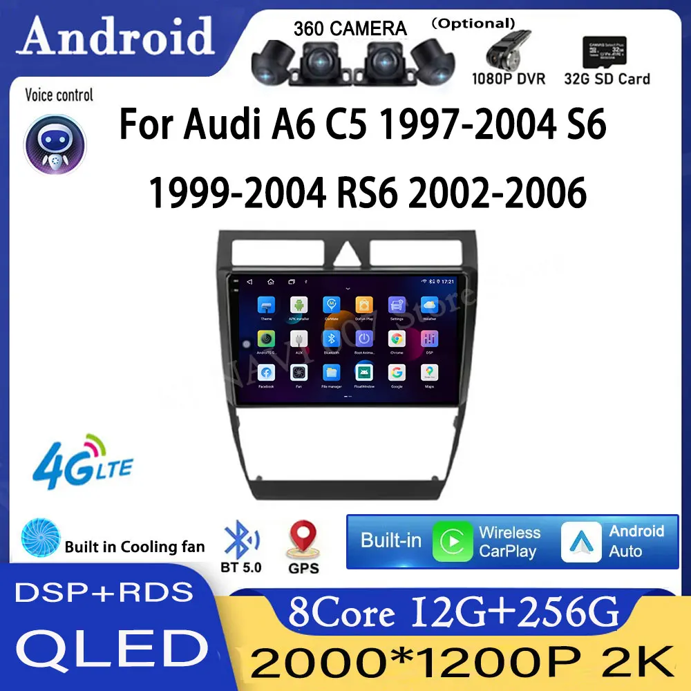 Для Audi A6 C5 1997-2004 S6 1999-2004 RS6 2002-2006 Автомобильный мультимедийный плеер Wi-Fi Видео GPS-навигация Carplay Android Auto
Для Audi A6 C5 1997-2004 S6 1999-2004 RS6 2002-2006 Автомобильный мультимедийный плеер Wi-Fi Видео GPS-навигация Carplay Android Auto
