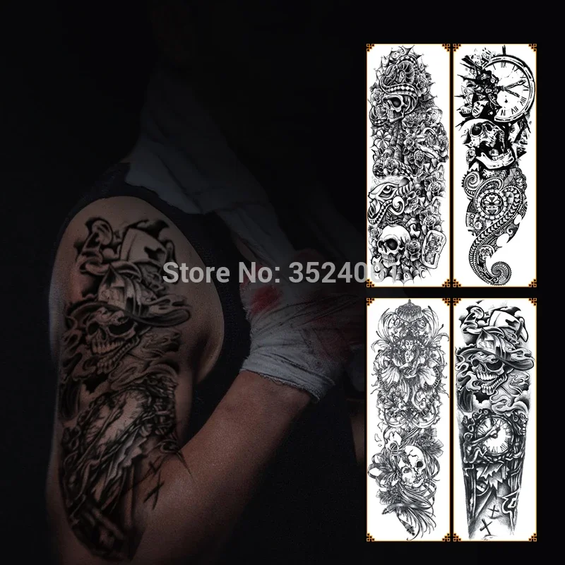 Black Temporary Tattoo Stickers For Men Full Body Art Arm Sleeve TattooLarge Waterproof Tatoo Girl Fashion Series
Black Temporary Tattoo Stickers For Men Full Body Art Arm Sleeve TattooLarge Waterproof Tatoo Girl Fashion Series