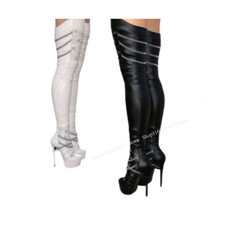 Black Chain Decor Over Knee High Boots Platform Leopard Fashion Sexy Novel Style 2025 Summer Casual Woman Shoes Zapatillas Mujer
Black Chain Decor Over Knee High Boots Platform Leopard Fashion Sexy Novel Style 2025 Summer Casual Woman Shoes Zapatillas Mujer