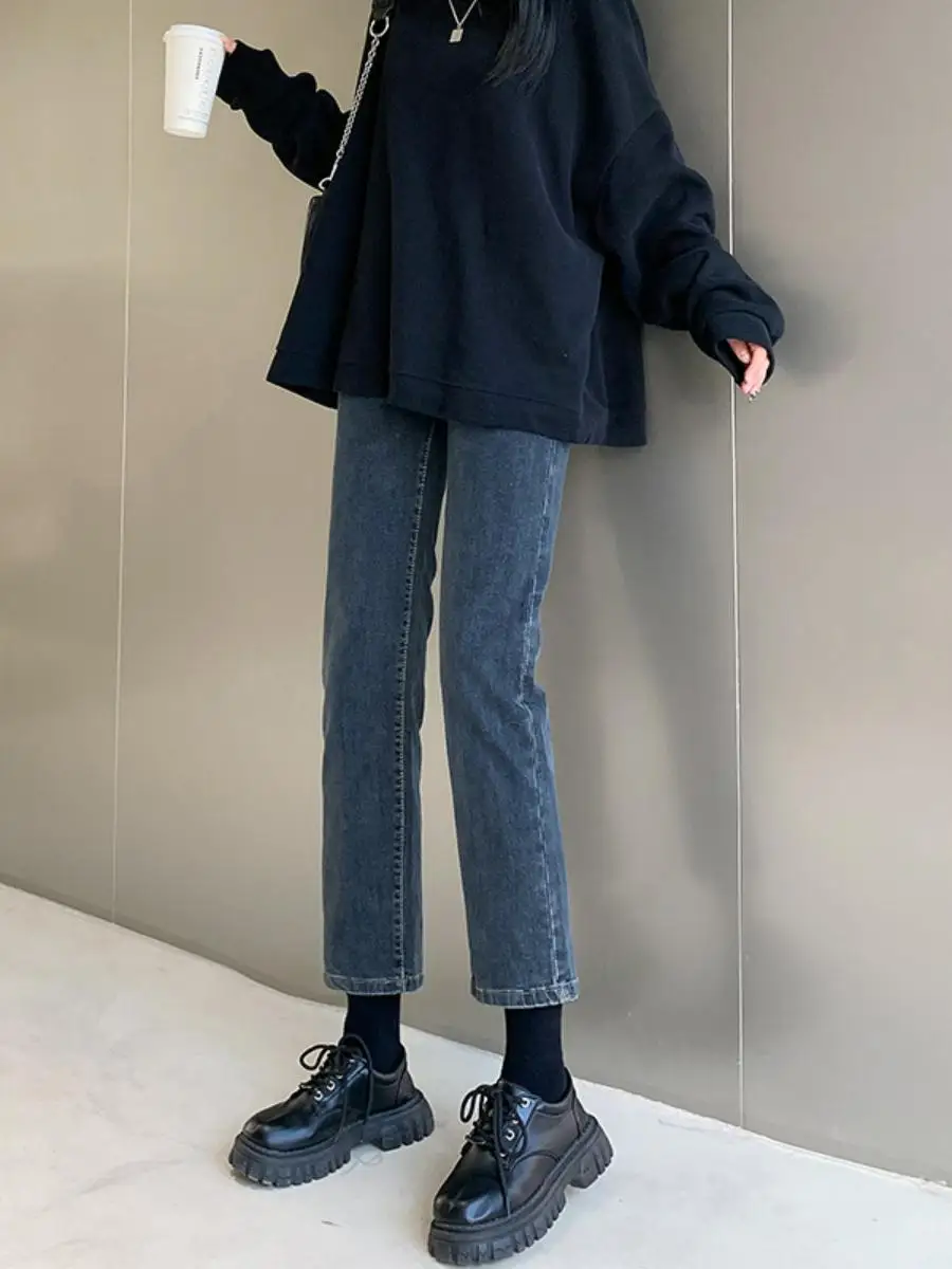 Эластичные утягивающие джинсы с высокой талией, женские весенне-осенне-зимние модные свободные прямые брюки с девятью точками и трубкой...
Эластичные утягивающие джинсы с высокой талией, женские весенне-осенне-зимние модные свободные прямые брюки с девятью точками и трубкой...