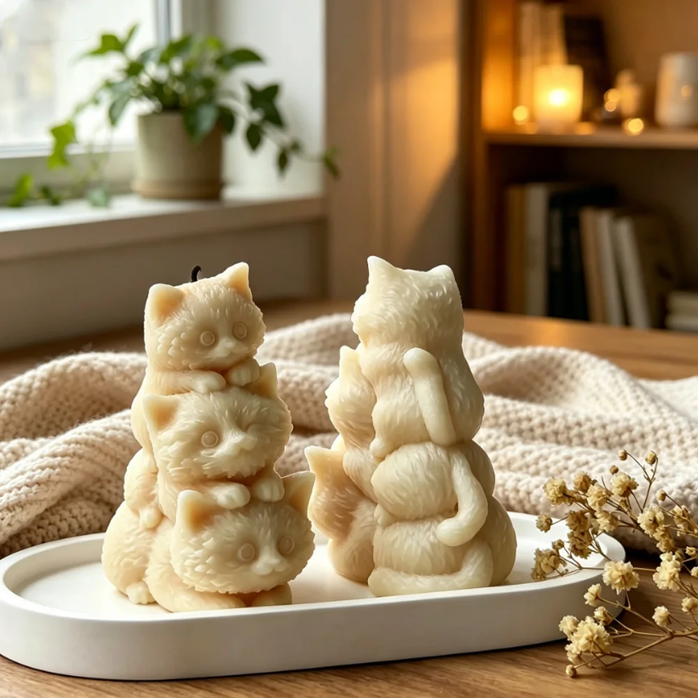 3D Kitten Candle Silicone Mold Handmade Gifts Cat Plaster Resin Ornaments Mould Soap Candle Making Supplies
3D Kitten Candle Silicone Mold Handmade Gifts Cat Plaster Resin Ornaments Mould Soap Candle Making Supplies