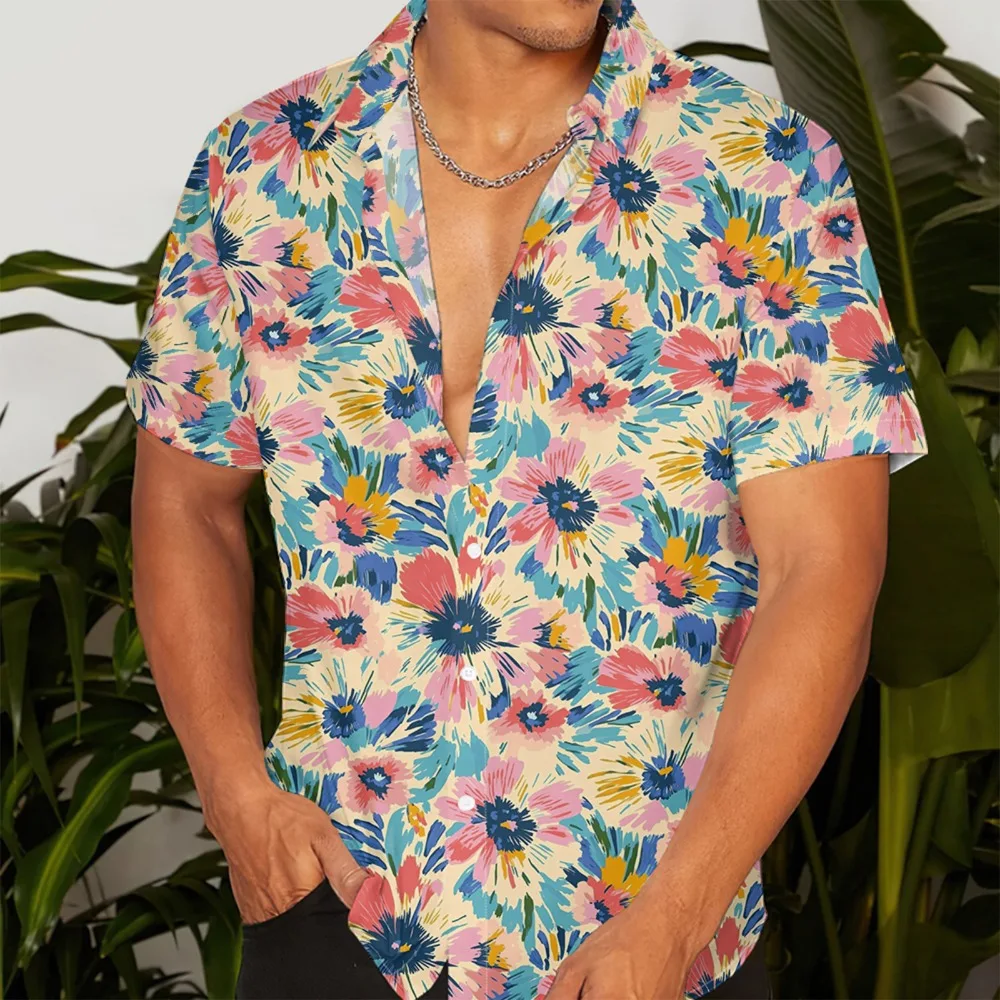Men'S Plus-Size Collared Shirt with Floral Print Casual Style Authentic Hawaiian Shirts Summer Short Sleeve Button Streetwear
Men'S Plus-Size Collared Shirt with Floral Print Casual Style Authentic Hawaiian Shirts Summer Short Sleeve Button Streetwear