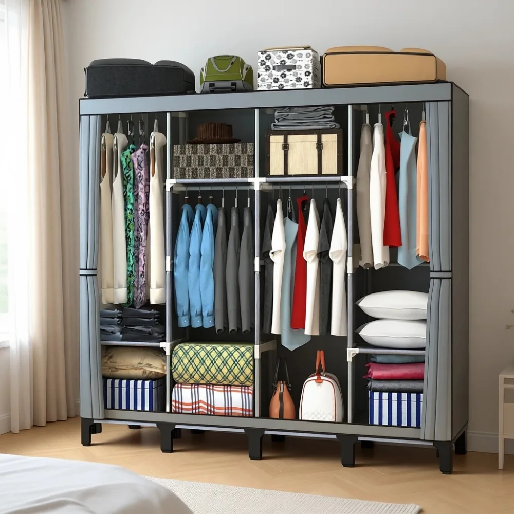 Freestanding Large Wardrobe Easy Assembly Movable Waterproof Dustproof Stain Resistant 67x172cm Grey
Freestanding Large Wardrobe Easy Assembly Movable Waterproof Dustproof Stain Resistant 67x172cm Grey