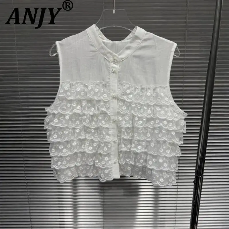 ANJY Summer New Women Niche Design Layered Lace Patchwork Single Breasted Tank Top Elegant Fashion Trendy Sleeveless Vest A24268
ANJY Summer New Women Niche Design Layered Lace Patchwork Single Breasted Tank Top Elegant Fashion Trendy Sleeveless Vest A24268
