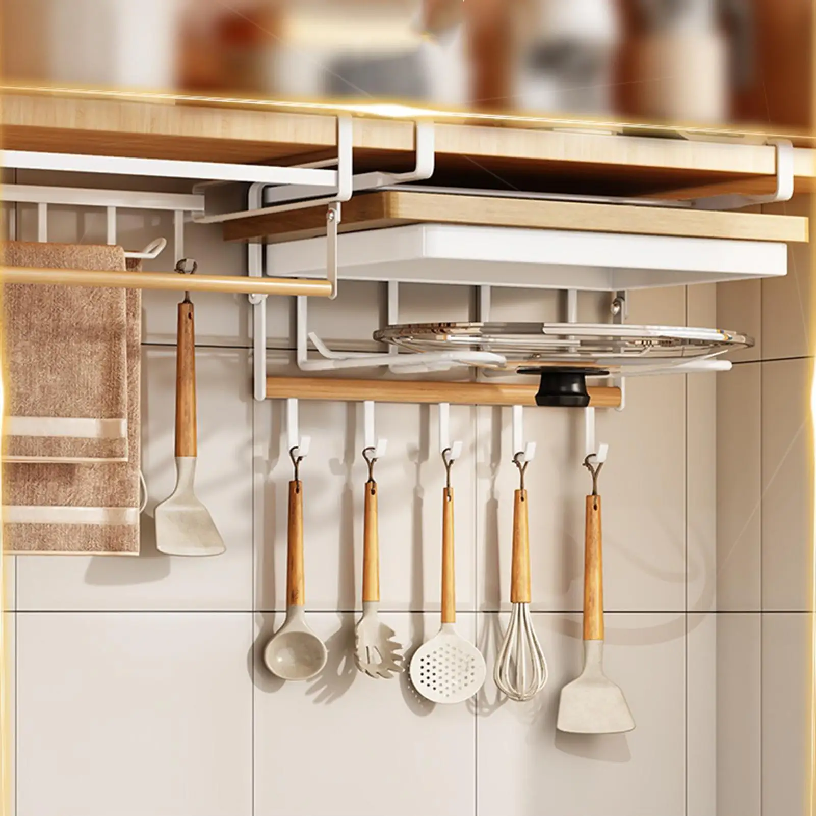 Under Counter Storage No-Drill Modern Shelf Cutting Board Organizer Kitchen Storage For Pot Lid Kitchen Utensils Spatula Ladle
Under Counter Storage No-Drill Modern Shelf Cutting Board Organizer Kitchen Storage For Pot Lid Kitchen Utensils Spatula Ladle