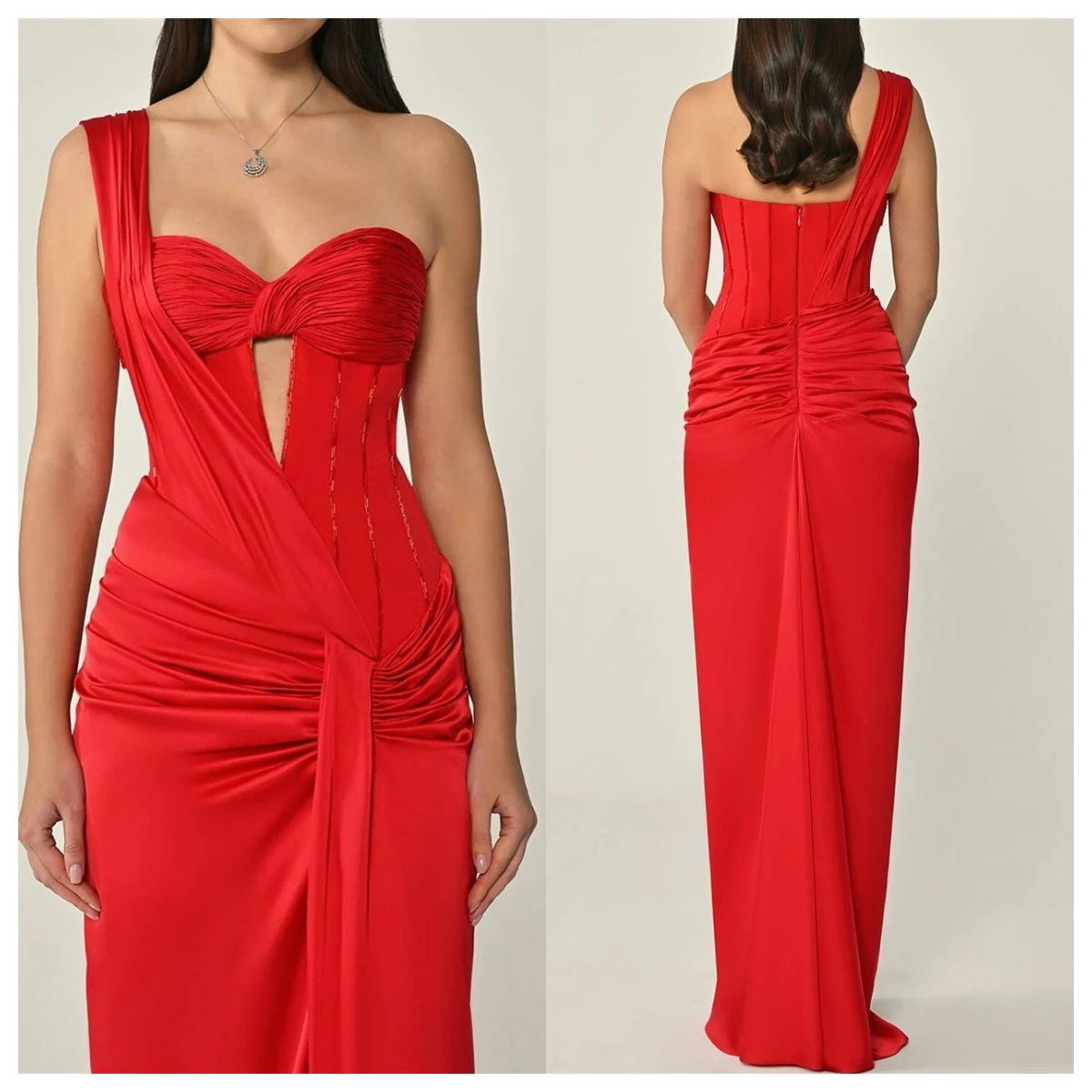 Customized Luxury Red Satin Evening Dress One Shoulder Sleeveless Homecoming Dress Special Occasion Gowns Temperament
Customized Luxury Red Satin Evening Dress One Shoulder Sleeveless Homecoming Dress Special Occasion Gowns Temperament