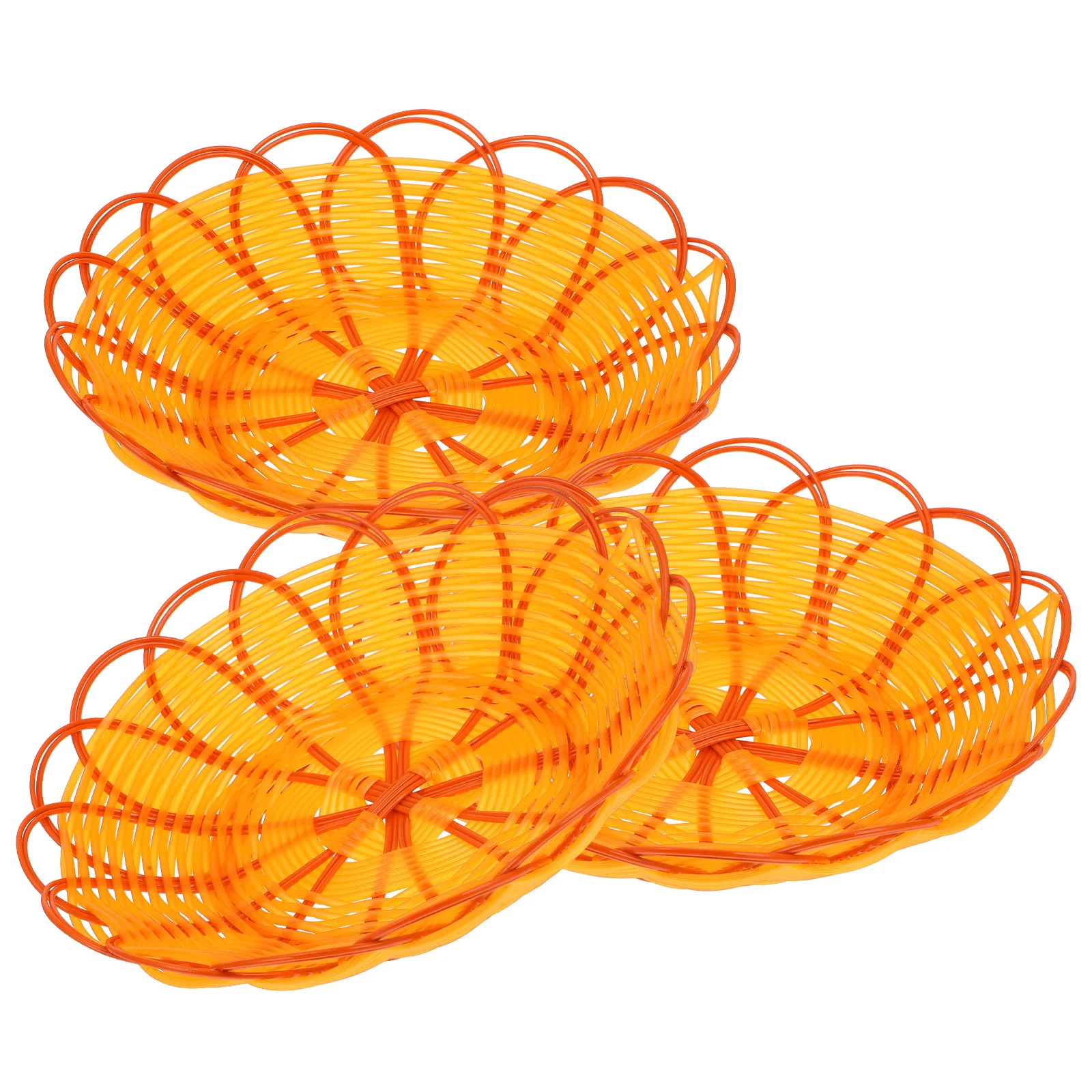 3pcs Snack Basket Premium Plastic Woven Bread Container Fruit Storage Baskets Simulation Rattan Kitchen Dining Room
3pcs Snack Basket Premium Plastic Woven Bread Container Fruit Storage Baskets Simulation Rattan Kitchen Dining Room