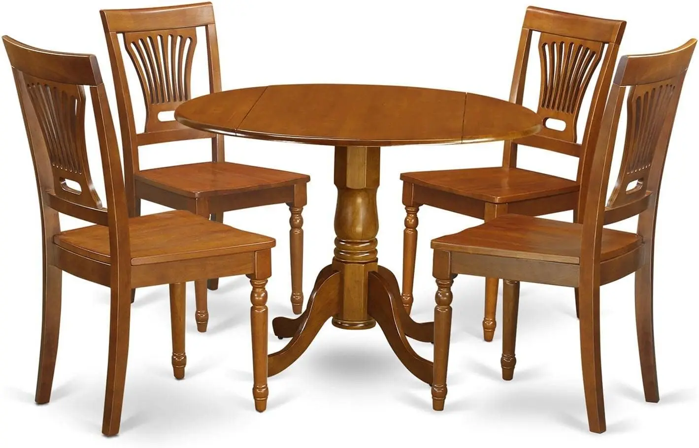 Dlpl5-Sbr-W Dublin 5 Piece Room Set Includes A Round Kitchen Table With Dropleaf And 4 Dining Chairs, 42X42 Inch
Dlpl5-Sbr-W Dublin 5 Piece Room Set Includes A Round Kitchen Table With Dropleaf And 4 Dining Chairs, 42X42 Inch