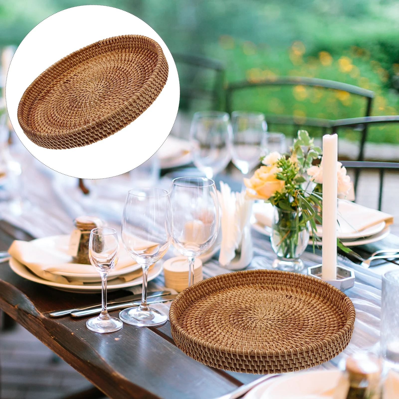 rattan chargers for dinner plates coffee tray multi-function serving tray convenient dessert tray desktop fruit plate
rattan chargers for dinner plates coffee tray multi-function serving tray convenient dessert tray desktop fruit plate