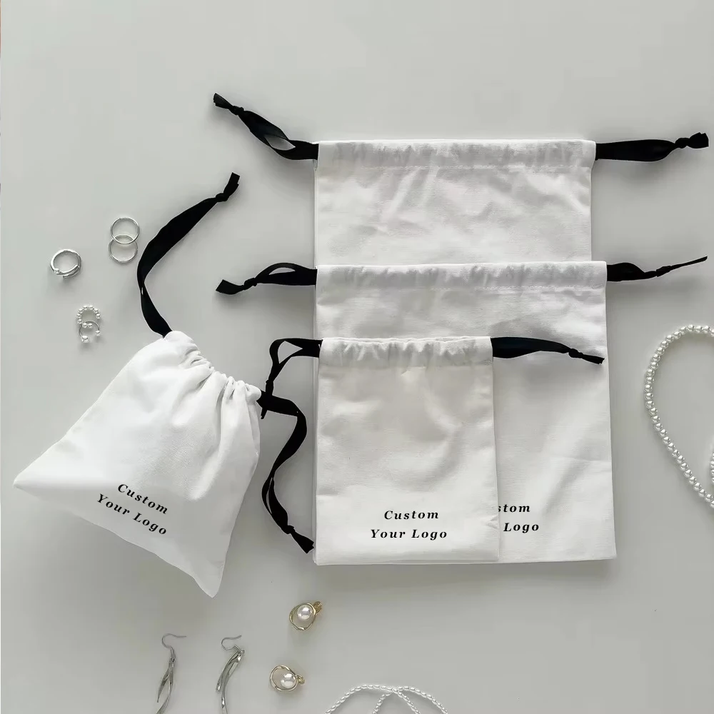100pcs Custom Logo White Muslin Jewelry Cotton Gift Bag Canvas Drawstring Ribbon Pouch can Custom Ring Print Name Wedding Favor
100pcs Custom Logo White Muslin Jewelry Cotton Gift Bag Canvas Drawstring Ribbon Pouch can Custom Ring Print Name Wedding Favor