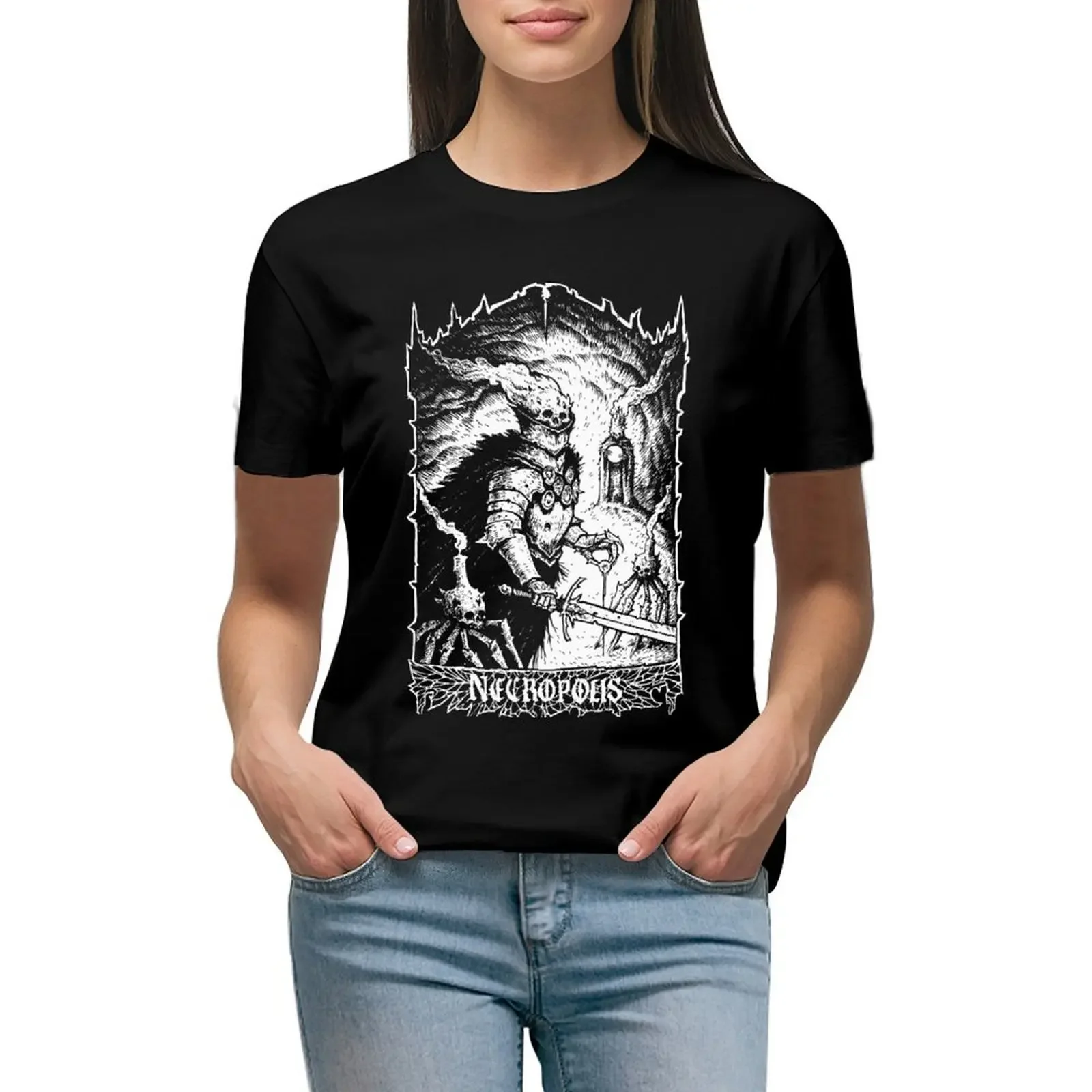 Necropolis White Ink T-Shirt quick drying aesthetic clothes korean fashion animal prinfor workout t shirts for Women
Necropolis White Ink T-Shirt quick drying aesthetic clothes korean fashion animal prinfor workout t shirts for Women