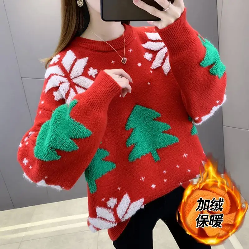 Women's Sweater New Christmas Tree Youthful woman Clothes Long Sleeve Tops Blouse O-neck Sweatshirts Y2K Knit
Women's Sweater New Christmas Tree Youthful woman Clothes Long Sleeve Tops Blouse O-neck Sweatshirts Y2K Knit
